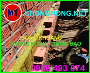 Bông khoáng chống nóng tường bao - chèn giữa tường đôi.