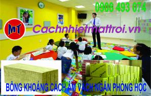 Bông khoáng - Len Đá cách âm cách nhiệt tường vách lớp học ngoại ngữ tại quận 2, quận 9 Tp Hồ Chí Minh