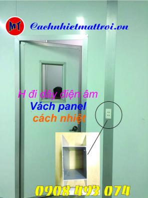 Đố nhôm cửa đi panel tôn xốp phòng sạch 